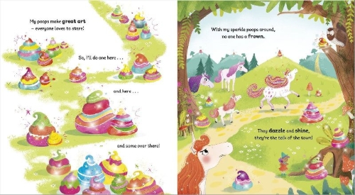 Buchcover und Innenansicht für das Buch: The Unicorn That Pooped Sparkles