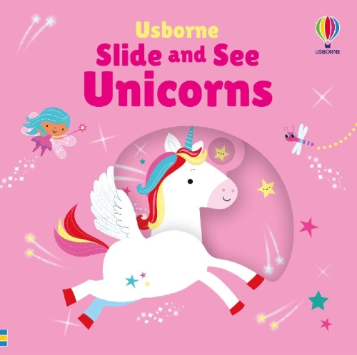 Buchcover und Innenansicht für das Buch: Slide and See Unicorns
