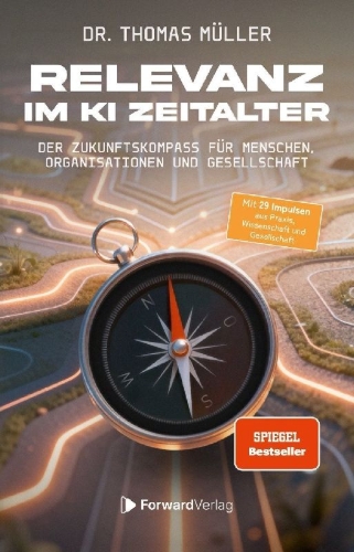 Buchcover und Innenansicht für das Buch: Relevanz im KI-Zeitalter