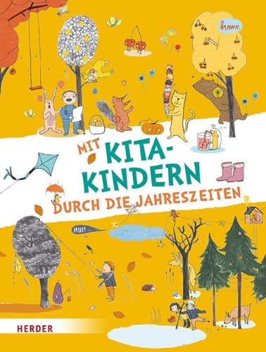 Buchcover und Innenansicht für das Buch: Mit Kitakindern durch die Jahreszeiten