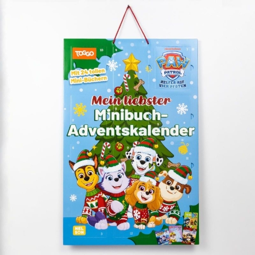 Buchcover und Innenansicht für das Buch: PAW Patrol Mitmachbuch: Mein liebster Minibuch-Adventskalender