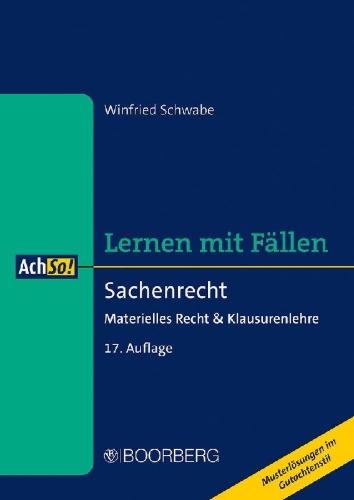 Buchcover und Innenansicht für das Buch: Sachenrecht