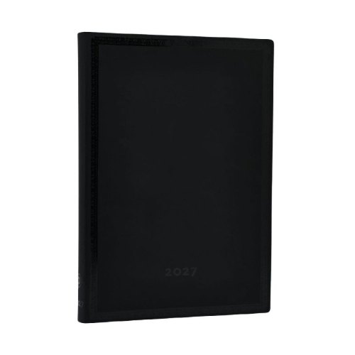 Buchcover und Innenansicht für das Buch: 12-Monatskalender 2027 Black Edition Schlicht Midi Horizontal