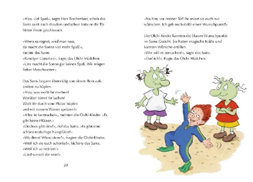 Buchcover und Innenansicht für das Buch: Die Olchis und das Sams 2. So schön, wenn man Freunde hat