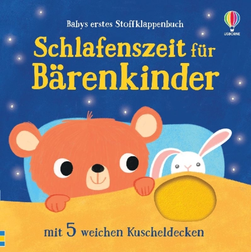 Buchcover und Innenansicht für das Buch: Babys erstes Stoffklappenbuch: Schlafenszeit für Bärenkinder