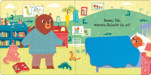 Buchcover und Innenansicht für das Buch: Babys erstes Stoffklappenbuch: Schlafenszeit für Bärenkinder