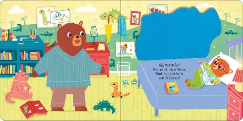 Buchcover und Innenansicht für das Buch: Babys erstes Stoffklappenbuch: Schlafenszeit für Bärenkinder