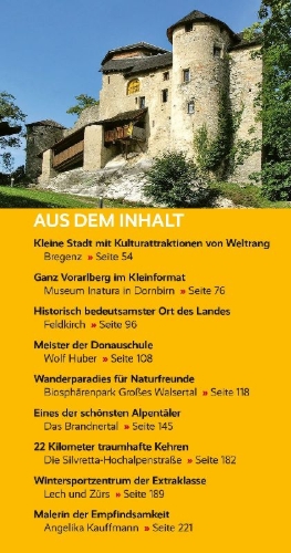 Buchcover und Innenansicht für das Buch: TRESCHER Reiseführer Vorarlberg