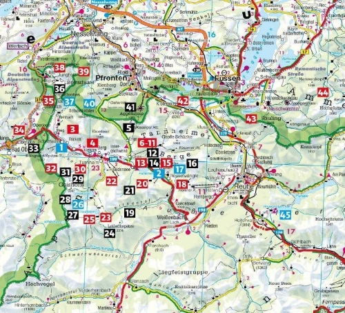 Buchcover und Innenansicht für das Buch: ROTHER Wanderführer Tannheimer Tal. 45 Touren in den Allgäuer Alpen zwischen Nesselwängle und Jungholz
