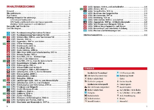 Buchcover und Innenansicht für das Buch: ROTHER Wanderführer Tannheimer Tal. 45 Touren in den Allgäuer Alpen zwischen Nesselwängle und Jungholz