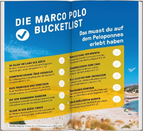 Buchcover und Innenansicht für das Buch: MARCO POLO Reiseführer Peloponnes