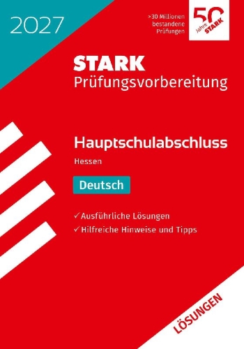 Buchcover und Innenansicht für das Buch: STARK Lösungen zu Deutsch - Hauptschulabschluss 2027 Hessen - Prüfungsvorbereitung