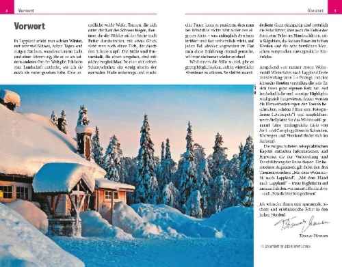 Buchcover und Innenansicht für das Buch: Reise Know-How Reiseführer Durch Lappland im Winter