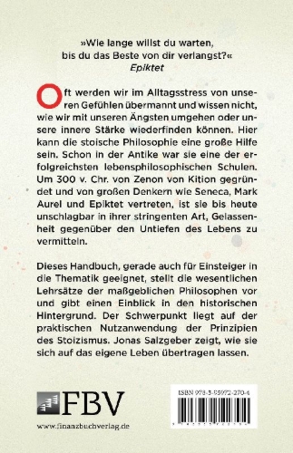 Buchcover und Innenansicht für das Buch: Das kleine Handbuch des Stoizismus