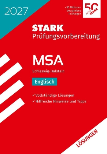 Buchcover und Innenansicht für das Buch: STARK Lösungen zu Englisch - MSA 2027 Schleswig-Holstein - Prüfungsvorbereitung