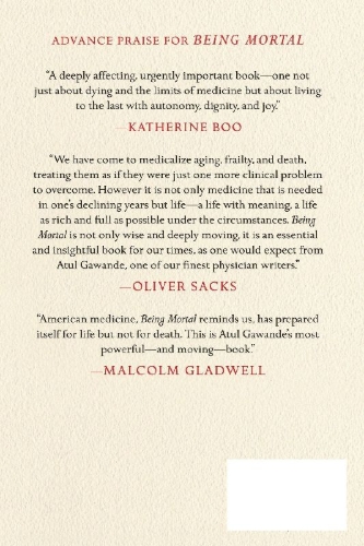 Buchcover und Innenansicht für das Buch: Being Mortal