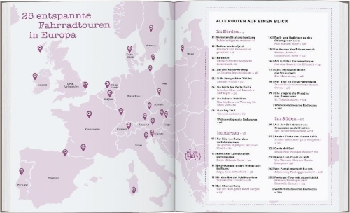 Buchcover und Innenansicht für das Buch: DUMONT Bildband Fahrradtouren in Europa