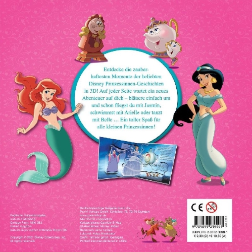 Buchcover und Innenansicht für das Buch: Disney Prinzessin: Mein magisches Pop-up-Buch