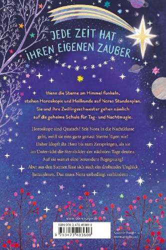 Buchcover und Innenansicht für das Buch: Die Schule für Tag- und Nachtmagie, Band 3: Das goldene Sternzeichen
