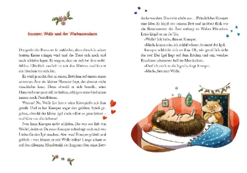 Buchcover und Innenansicht für das Buch: Im Baum-Haus wohnt das Abenteuer - Meine liebsten Vorlesegeschichten für 3, 5 und 10 Minuten
