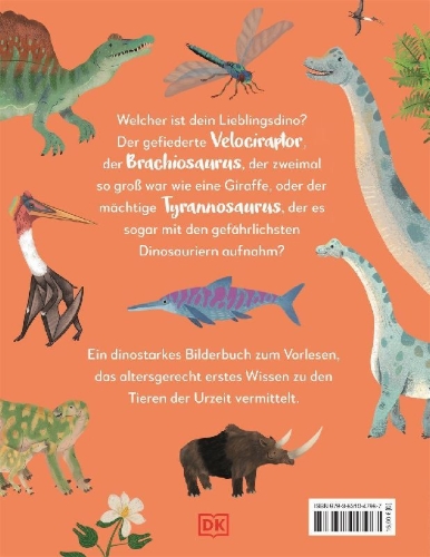 Buchcover und Innenansicht für das Buch: Mein liebstes Buch der Dinosaurier und anderer Lebewesen der Urzeit