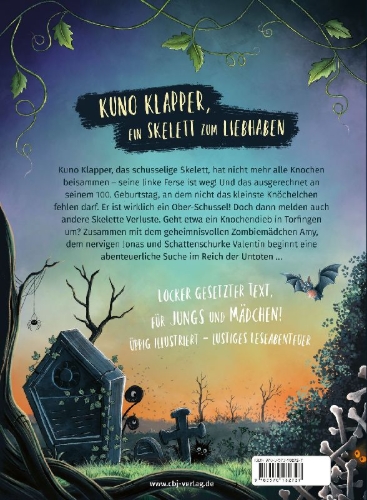Buchcover und Innenansicht für das Buch: KUNO KLAPPER hat nicht alle Knochen beisammen