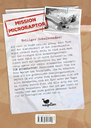 Buchcover und Innenansicht für das Buch: Mission Microraptor 01 (A)