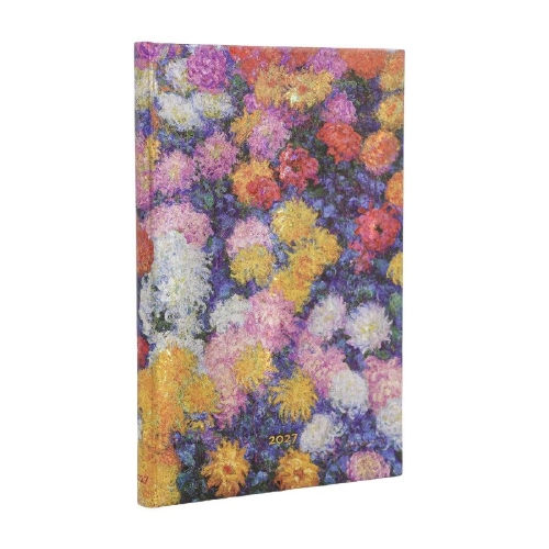 Buchcover und Innenansicht für das Buch: 12-Monatskalender 2027 Monets Chrysanthemen Mini Horizontal