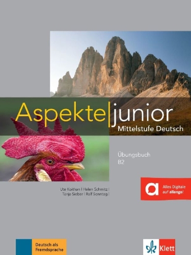 Buchcover und Innenansicht für das Buch: Aspekte junior B2. Übungsbuch mit Audio-Dateien zum Download