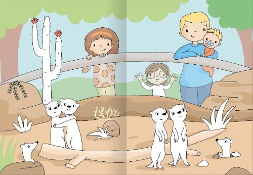 Buchcover und Innenansicht für das Buch: Mein großes buntes Malbuch - Zoo