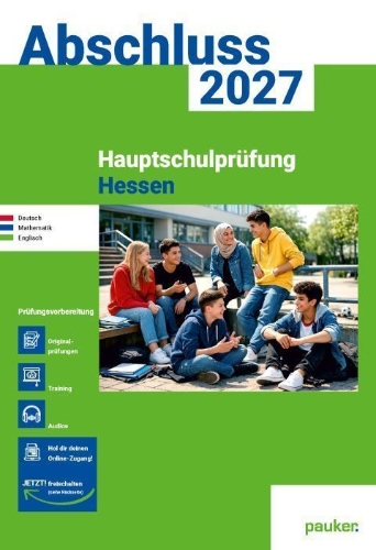 Buchcover und Innenansicht für das Buch: Hauptschule Hessen | pauker Aufgabenband 2027