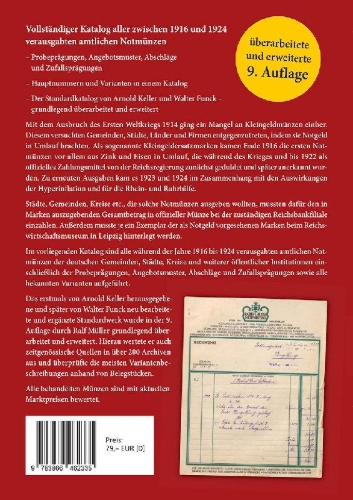 Buchcover und Innenansicht für das Buch: Die deutschen Notmünzen