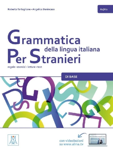 Buchcover und Innenansicht für das Buch: Grammatica della lingua italiana per stranieri - di base