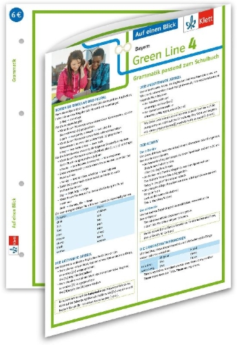 Buchcover und Innenansicht für das Buch: Green Line 4 Bayern Klasse 8 Auf einen Blick. Grammatik passend zum Schulbuch