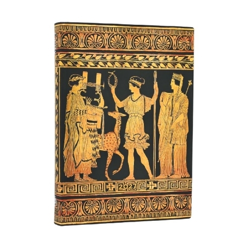 Buchcover und Innenansicht für das Buch: 12-Monatskalender 2027 Versammlung von Göttern Midi Tagesüberblick