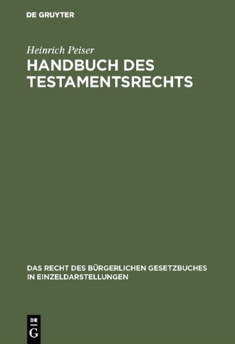 Buchcover und Innenansicht für das Buch: Handbuch des Testamentsrechts