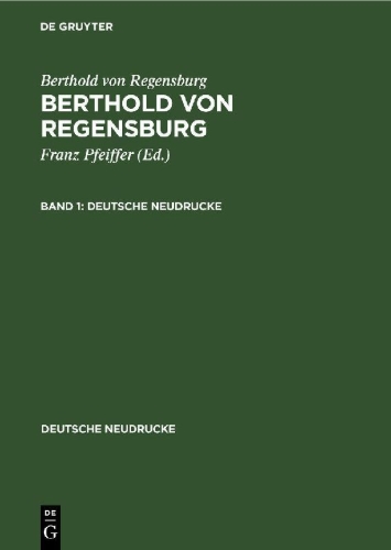 Buchcover und Innenansicht für das Buch: Berthold von Regensburg: Berthold von Regensburg. Band 1