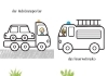 Buchcover und Innenansicht für das Buch: Kleine Kreativ-Werkstatt - Ganz einfach ausmalen: Lastwagen