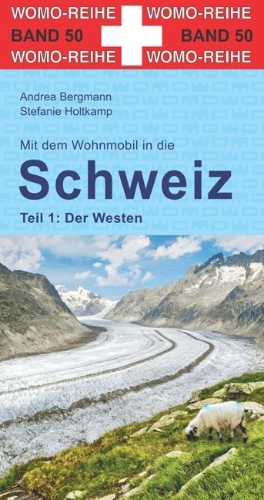 Buchcover und Innenansicht für das Buch: Mit dem Wohnmobil in die Schweiz