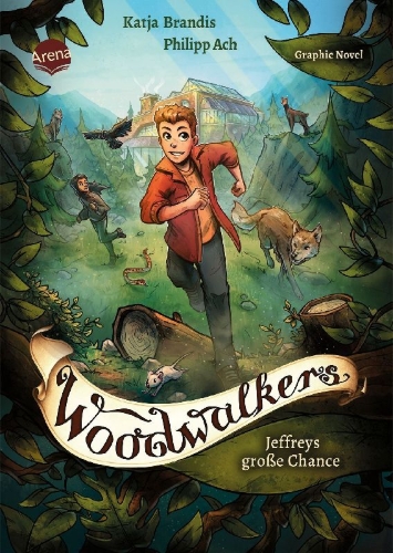 Buchcover und Innenansicht für das Buch: Woodwalkers - Graphic Novel (1). Jeffreys große Chance