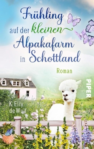 Buchcover und Innenansicht für das Buch: Stormy Skye - Frühling auf der kleinen Alpakafarm in Schottland