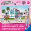 Buchcover und Innenansicht für das Buch: Mein Ausmalstickerbuch Barbie - Anziehpuppen