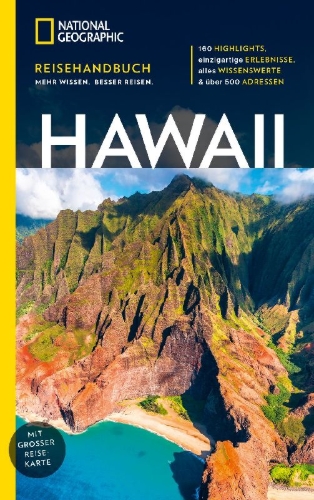 Buchcover und Innenansicht für das Buch: NATIONAL GEOGRAPHIC Reisehandbuch Hawaii
