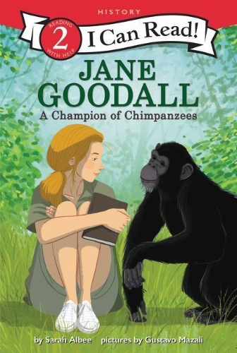 Buchcover und Innenansicht für das Buch: Jane Goodall: A Champion of Chimpanzees