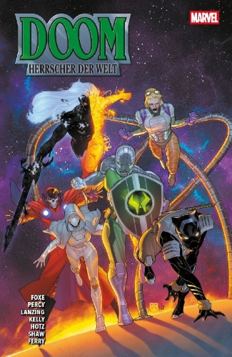 Buchcover und Innenansicht für das Buch: Superior Avengers (2025) #2; Red Hulk (2025) #3; Doctor Strange of Asgard (2025) #3; Thunderbolts: Doomstrike (2025) #3; Doom Academy (2025) #3; Doom's Division (2025) #3