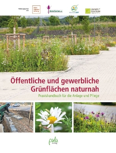 Buchcover und Innenansicht für das Buch: Öffentliche und gewerbliche Grünflächen naturnah