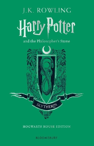 Buchcover und Innenansicht für das Buch: Harry Potter and the Philosopher's Stone - Slytherin Hogwarts House Edition