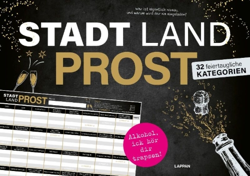 Buchcover und Innenansicht für das Buch: Let's Party: Stadt, Land, PROST!
