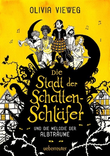 Buchcover und Innenansicht für das Buch: Die Stadt der Schattenschläfer und die Melodie der Albträume