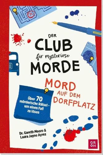 Buchcover und Innenansicht für das Buch: The Murder Mystery Puzzle Book: Murder in the Village